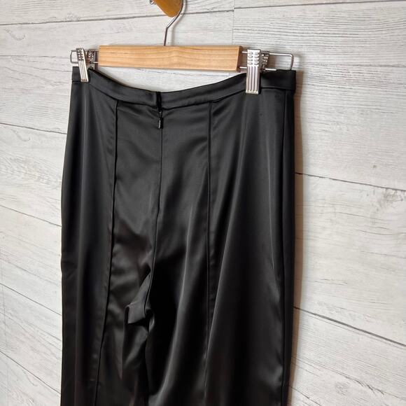 Tadashi Shoji Pants Womens Size 8 Black Silky Designer Professional Event - Picture 10 of 16